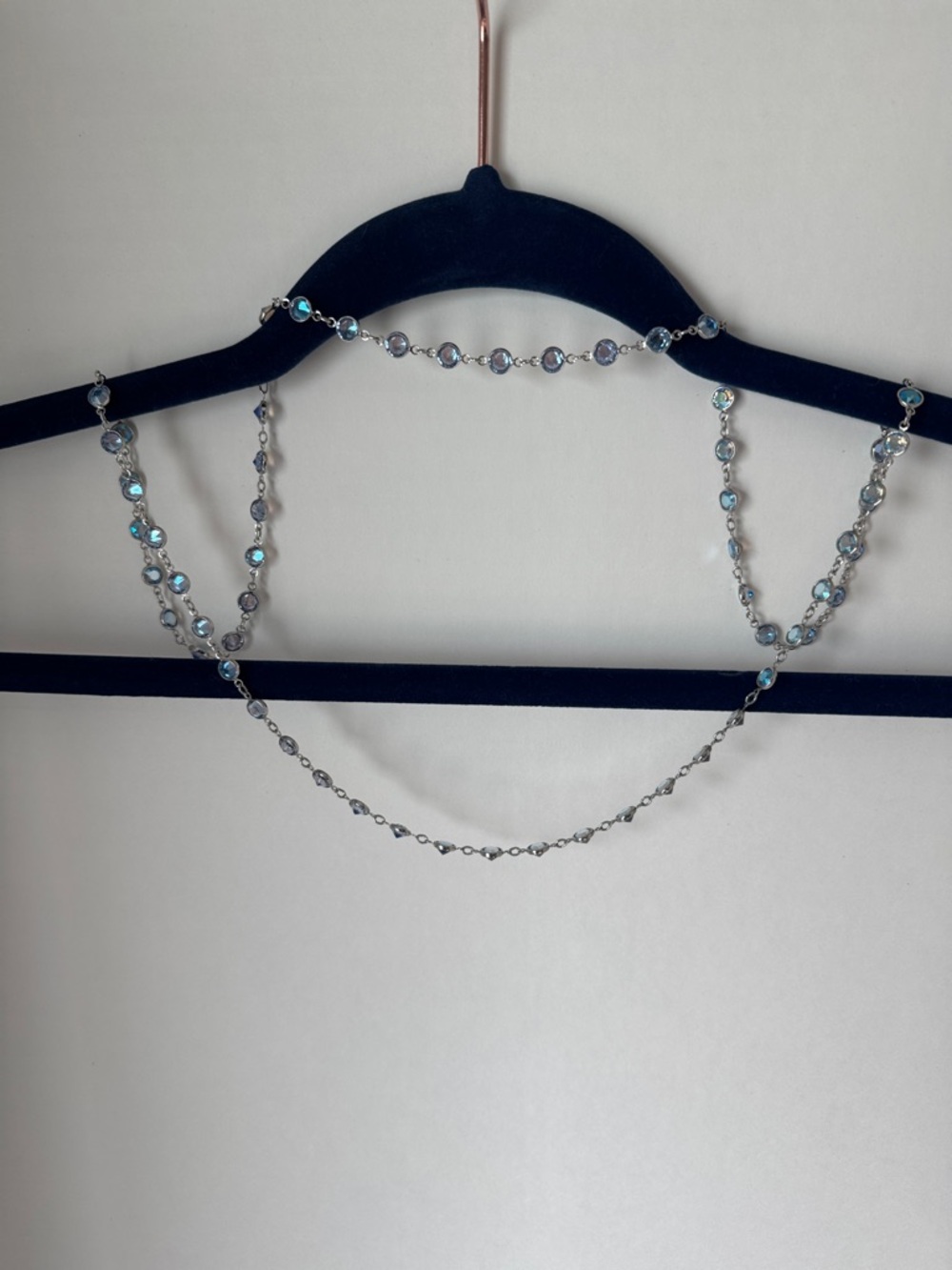 Touchstone Crystal by Swarovski Chantelle Blue &Silver Necklace